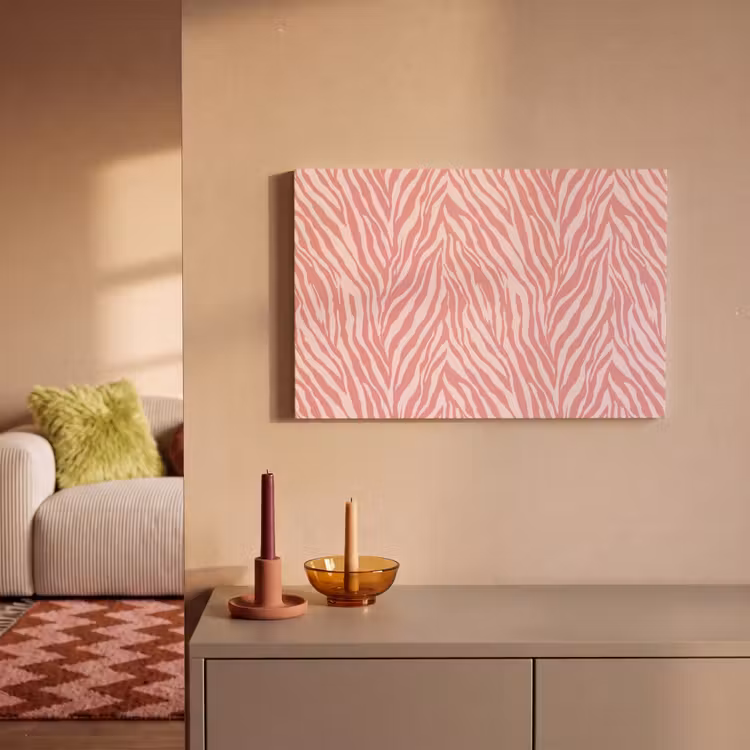Canvas schilderij - Zebra - Print - Roze — 2