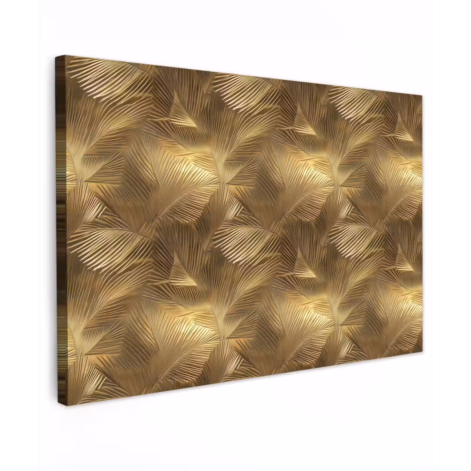 Canvas schilderij - Palm - Waaier - Goud — 1