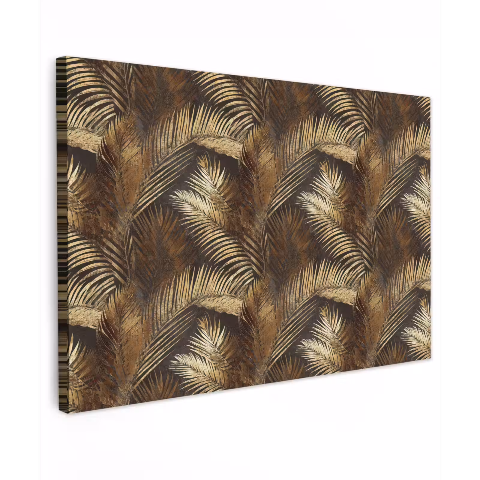 Canvas schilderij - Tropisch - Bladeren - Goud — 1