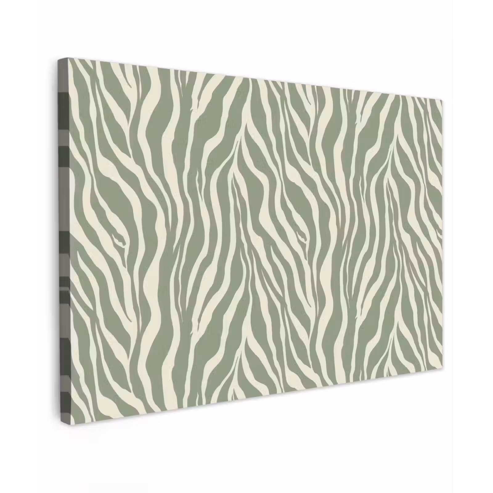 Canvas schilderij - Zebra - Motief - Groen — 1