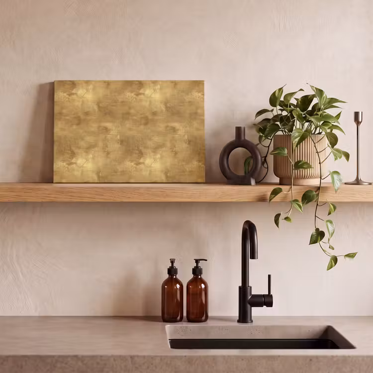 Canvas schilderij - Industrieel - Textuur - Goud — 3