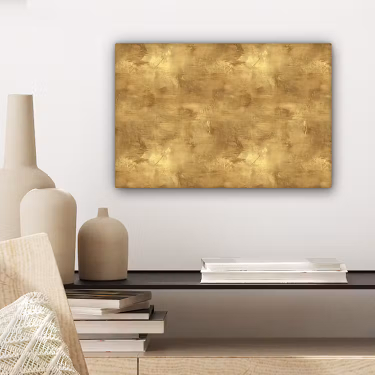 Canvas schilderij - Industrieel - Textuur - Goud — 5