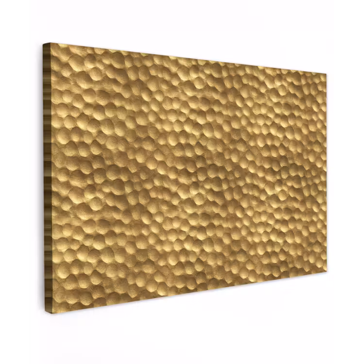Canvas schilderij - Metaal - Dynamisch - Goud — 1