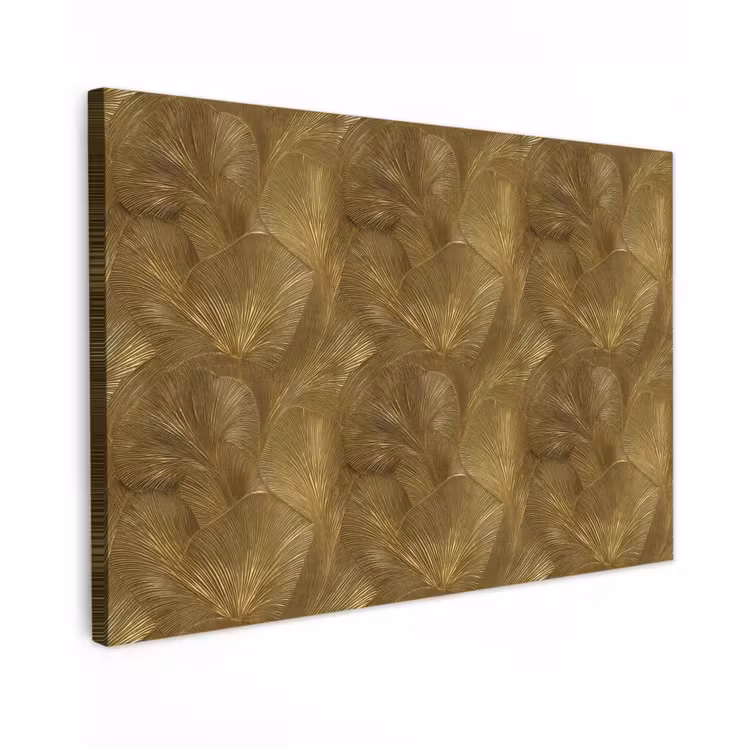 Canvas schilderij - Organisch - Lijnen - Goud — 1