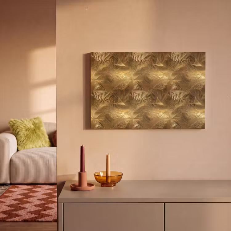 Canvas schilderij - Palm - Waaier - Goud — 2