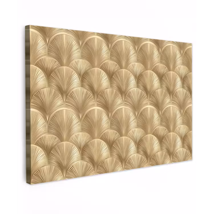 Canvas schilderij - Patroon - Waaier - Goud — 1