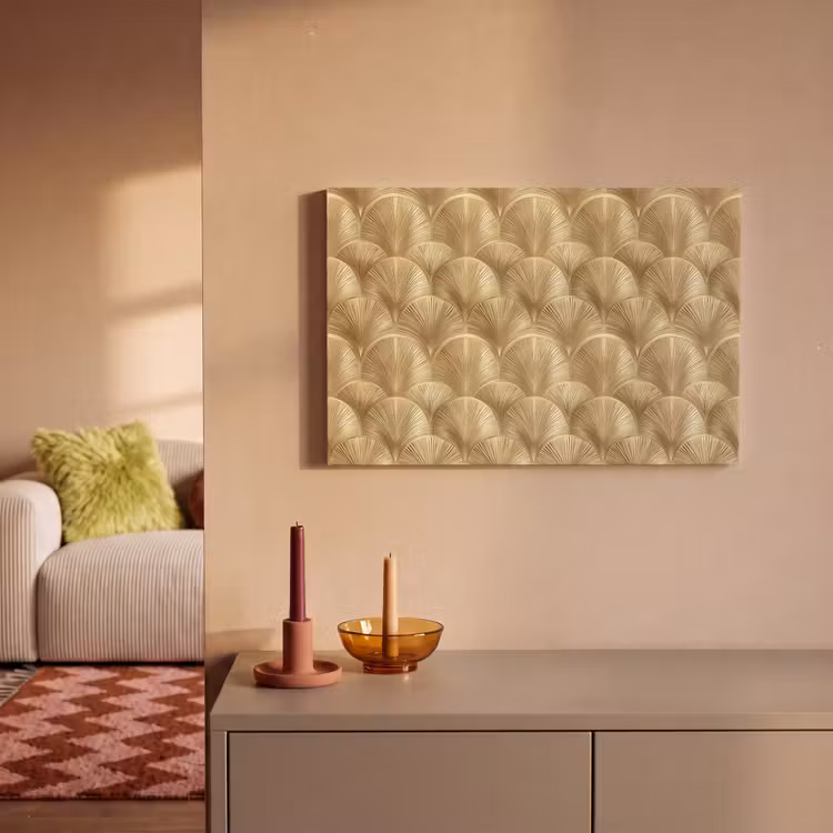 Canvas schilderij - Patroon - Waaier - Goud — 2