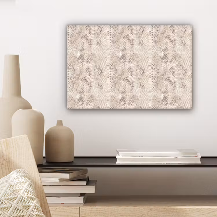 Canvas schilderij - Slang - Patroon - Beige — 5