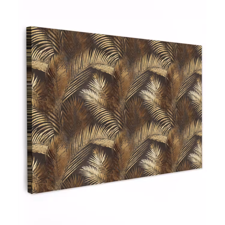 Canvas schilderij - Tropisch - Bladeren - Goud — 1