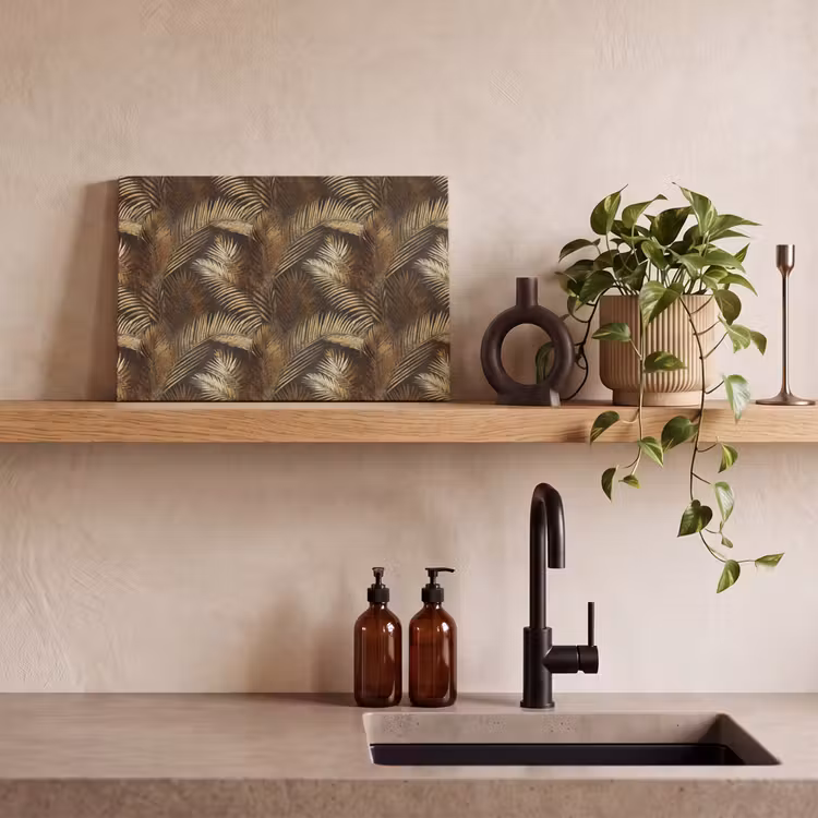 Canvas schilderij - Tropisch - Bladeren - Goud — 3