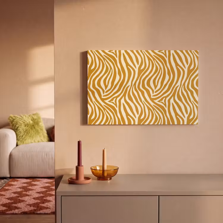 Canvas schilderij - Zebra - Klassiek - Oker - Geel — 2