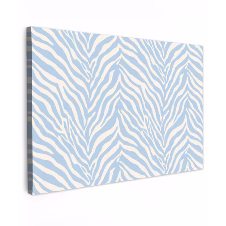 Canvas schilderij - Zebra - Motief - Blauw - Wit — 1