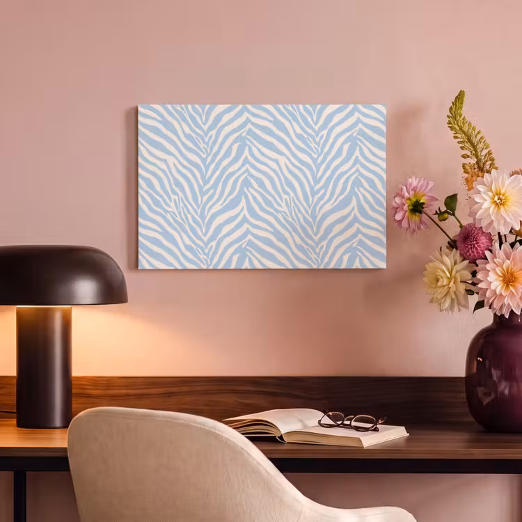 Canvas schilderij - Zebra - Motief - Blauw - Wit — 4