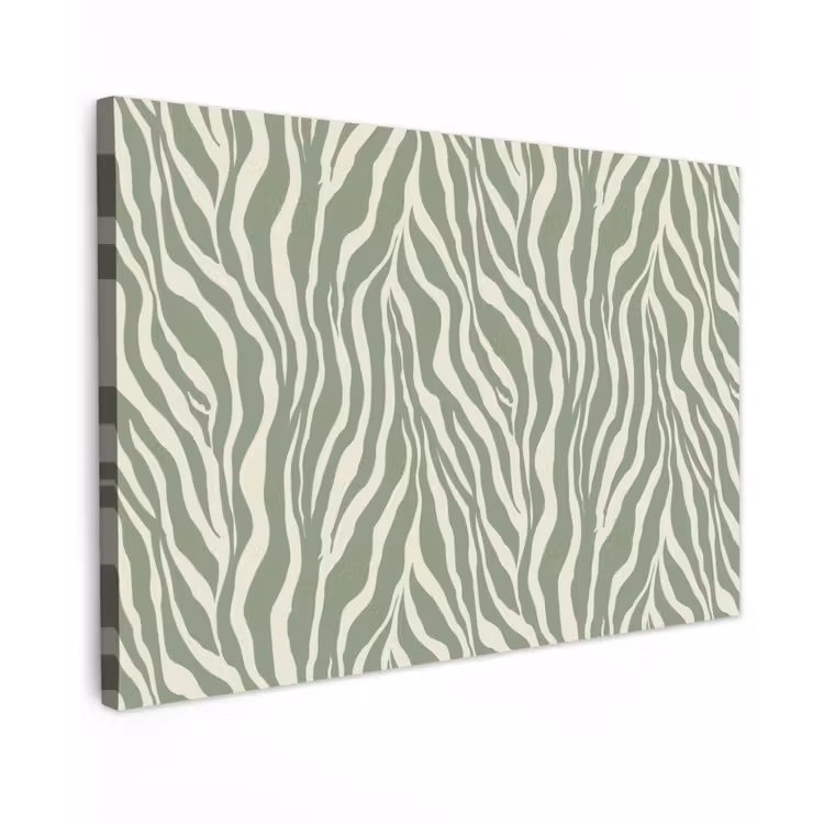 Canvas schilderij - Zebra - Motief - Groen — 1