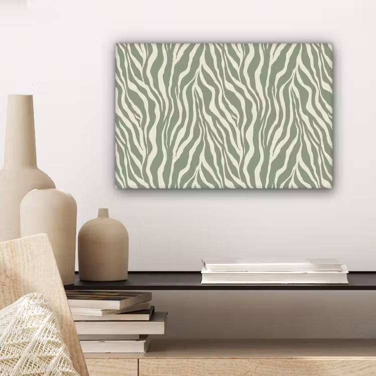 Canvas schilderij - Zebra - Motief - Groen — 5