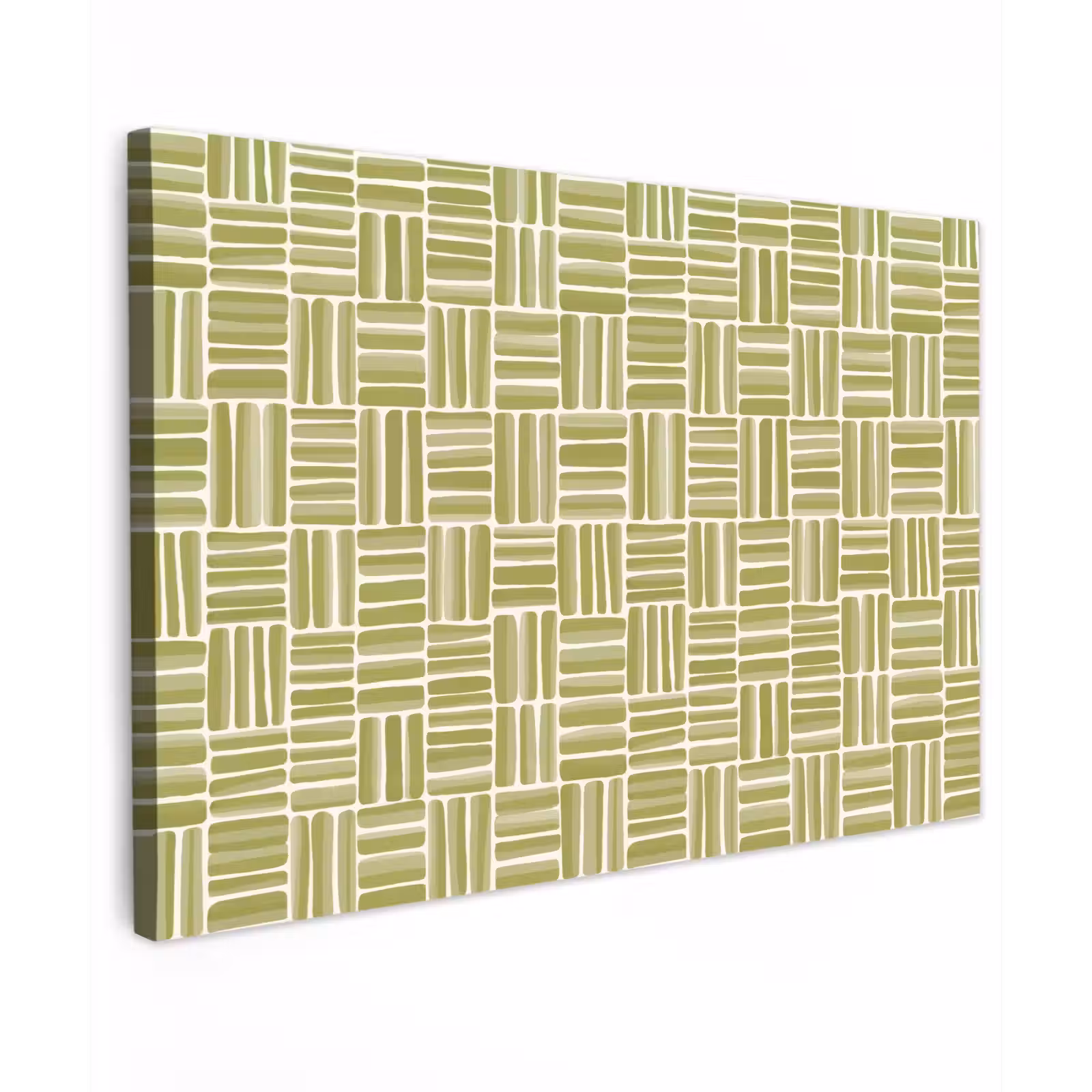 Canvas schilderij - Vlecht - Patroon - Groen — 1
