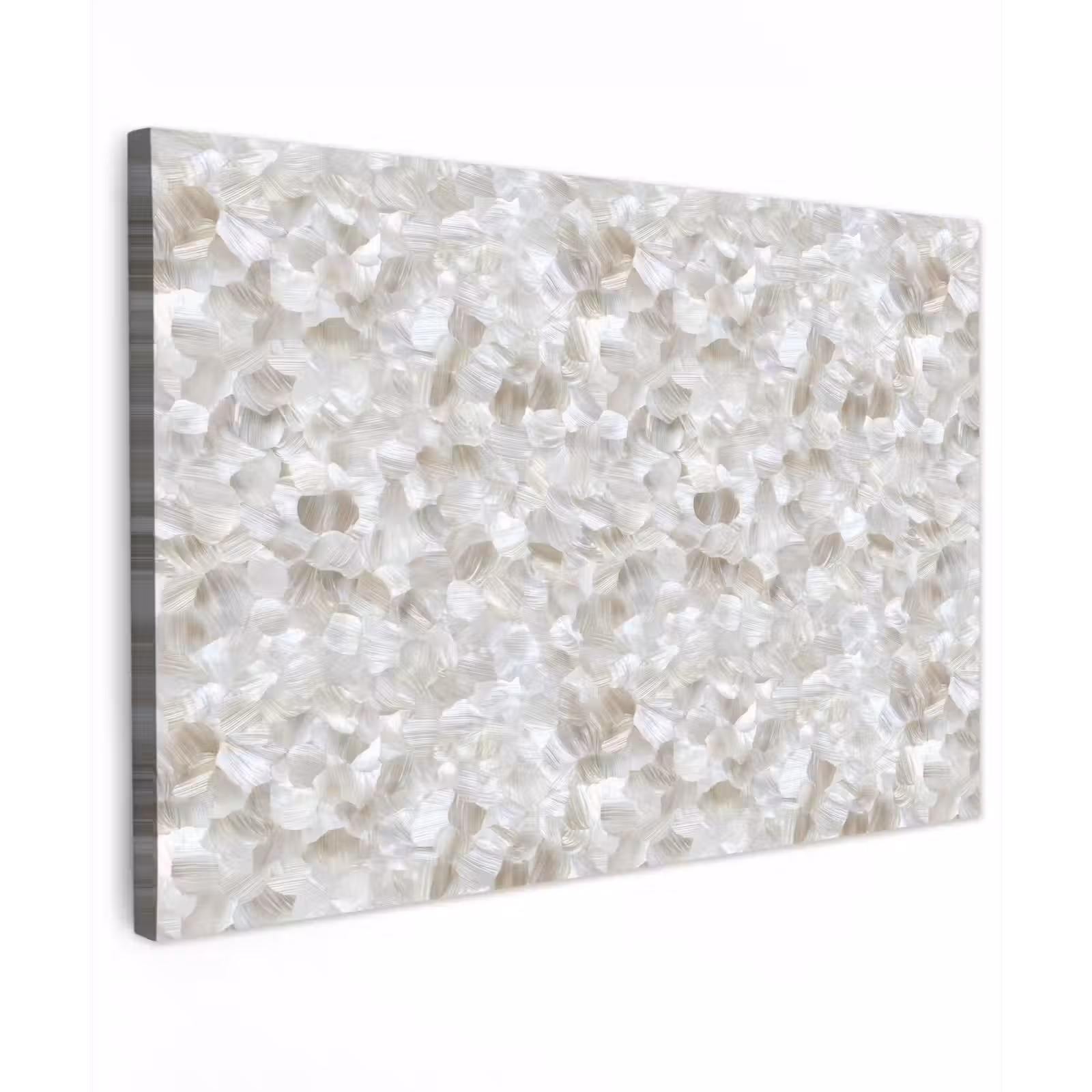 Canvas schilderij - Wit - Penseelstreken - Reliëfeffect — 1