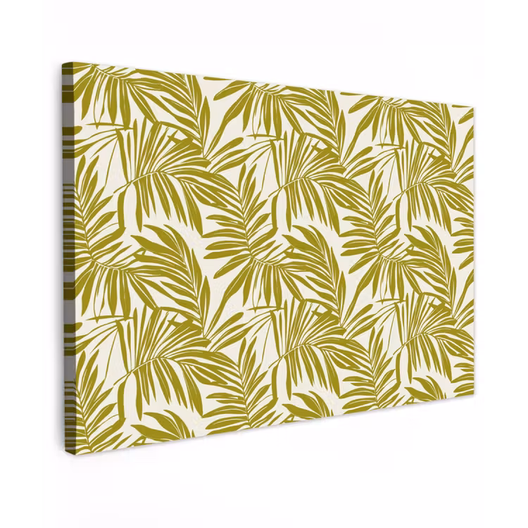 Canvas schilderij - Palmblad - Patroon - Groen — 1