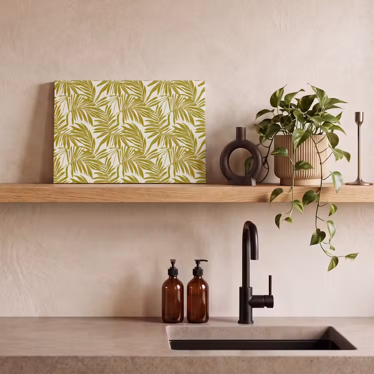 Canvas schilderij - Palmblad - Patroon - Groen — 3