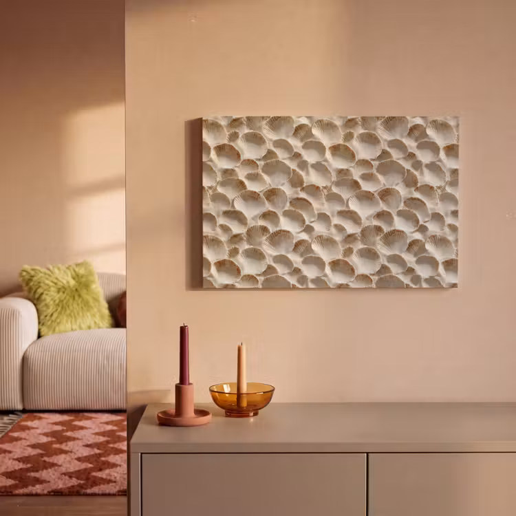 Canvas schilderij - Schelpen - Waaiervorm - Wit — 2