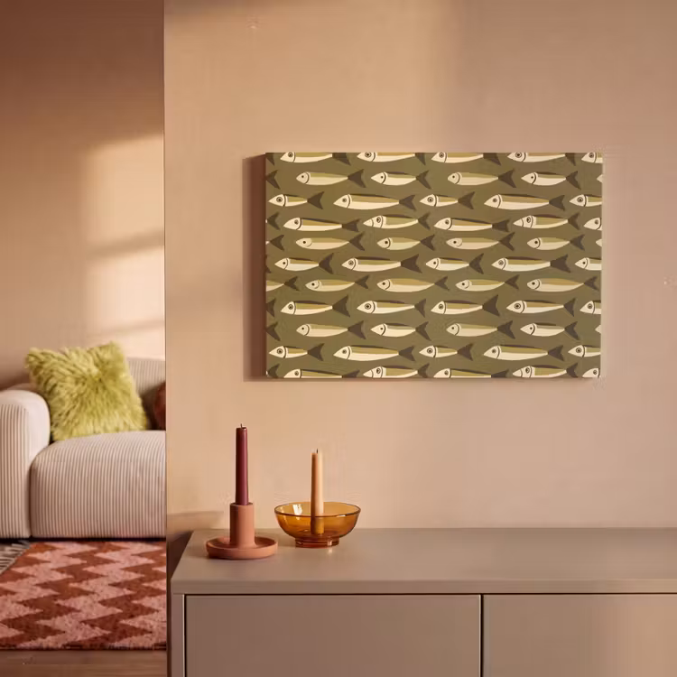 Canvas schilderij - Vis - Patroon - Groen — 2