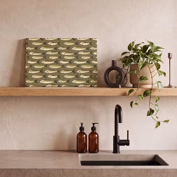 Canvas schilderij - Vis - Patroon - Groen — 3