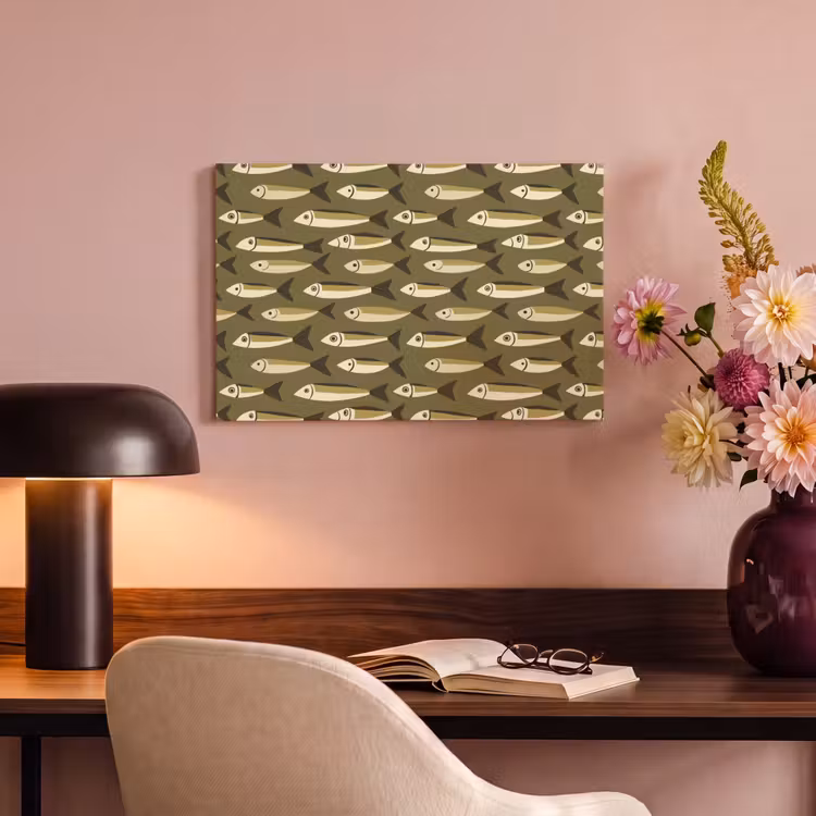 Canvas schilderij - Vis - Patroon - Groen — 4