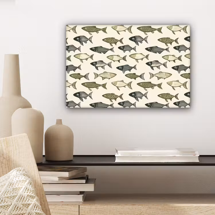 Canvas schilderij - Vissen - Klassiek - Groen — 5