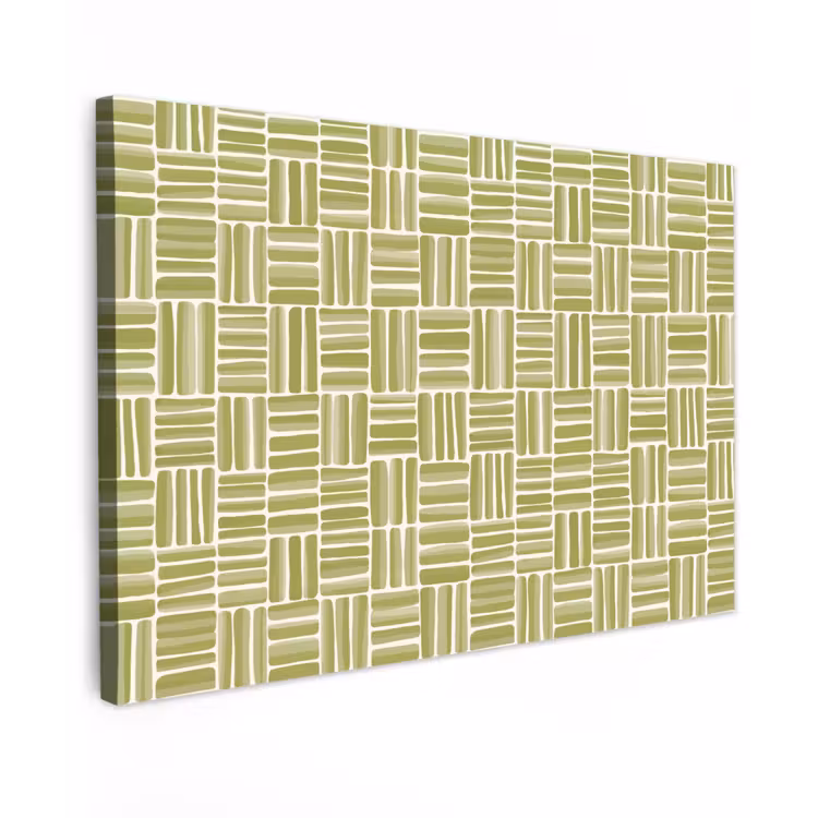 Canvas schilderij - Vlecht - Patroon - Groen — 1