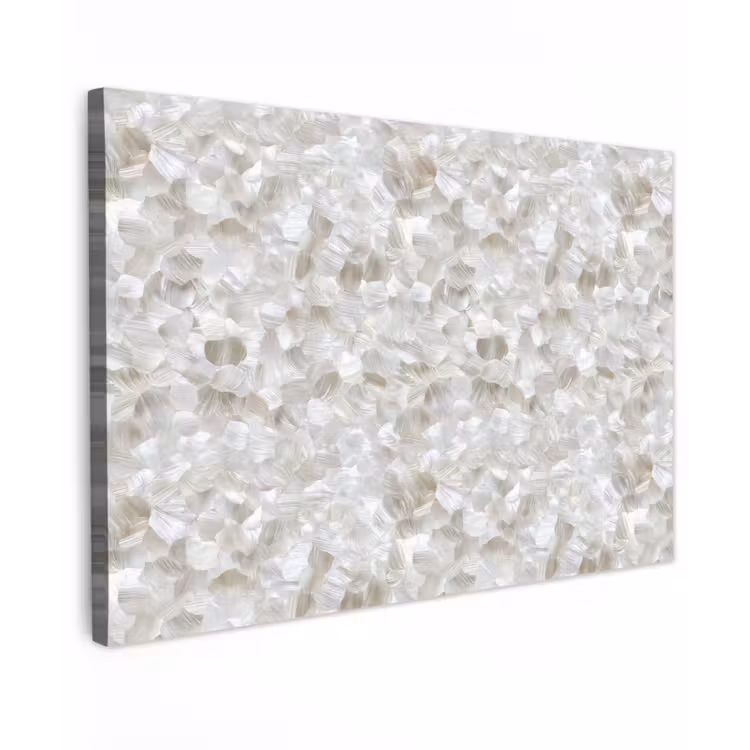 Canvas schilderij - Wit - Penseelstreken - Reliëfeffect — 1