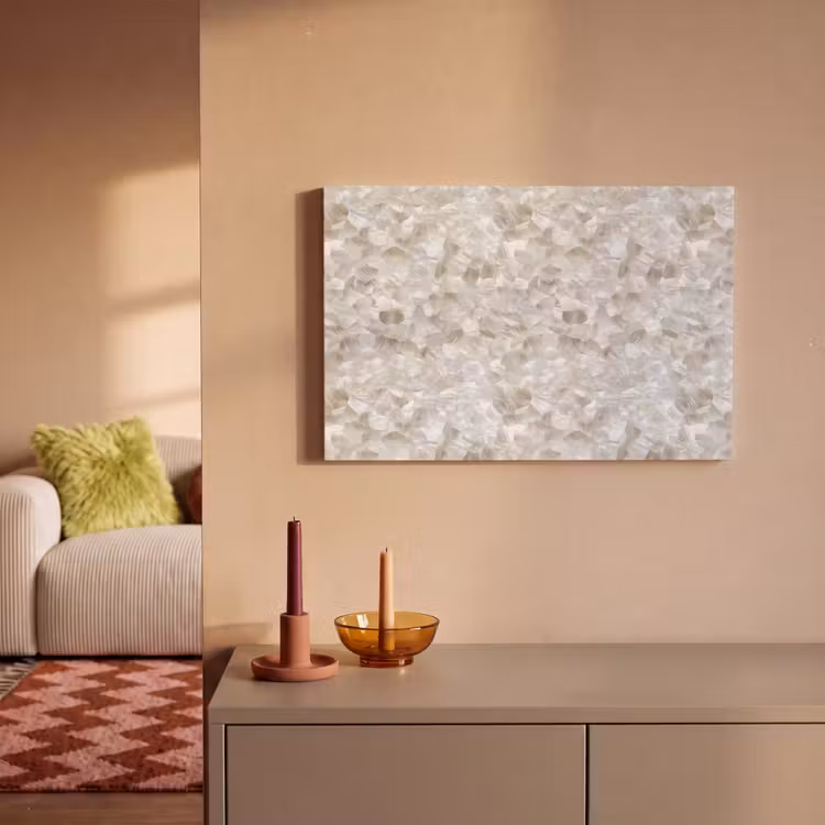 Canvas schilderij - Wit - Penseelstreken - Reliëfeffect — 2