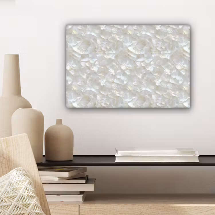 Canvas schilderij - Parelmoerglans - Wit - Schelp — 5