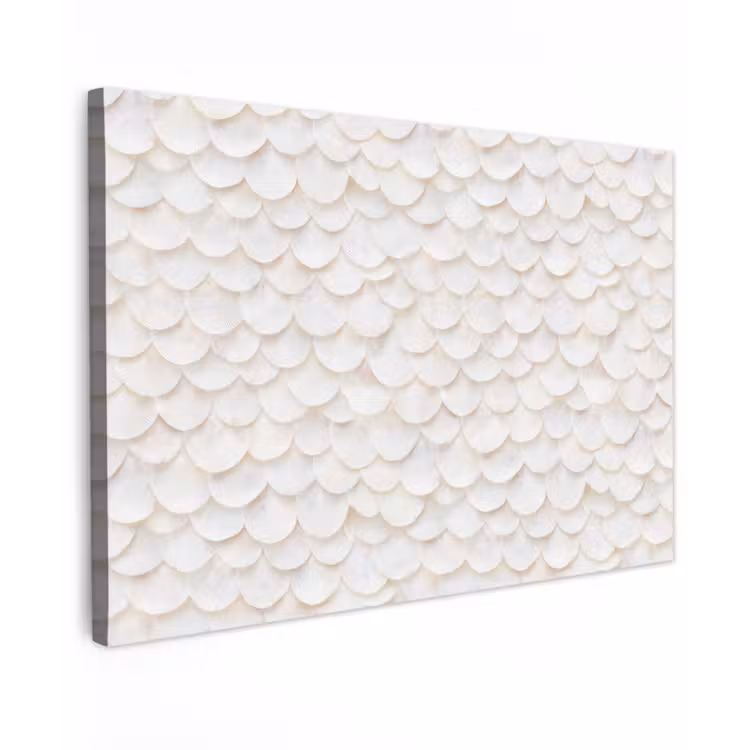 Canvas schilderij - Schubben - Wit - Elegant — 1