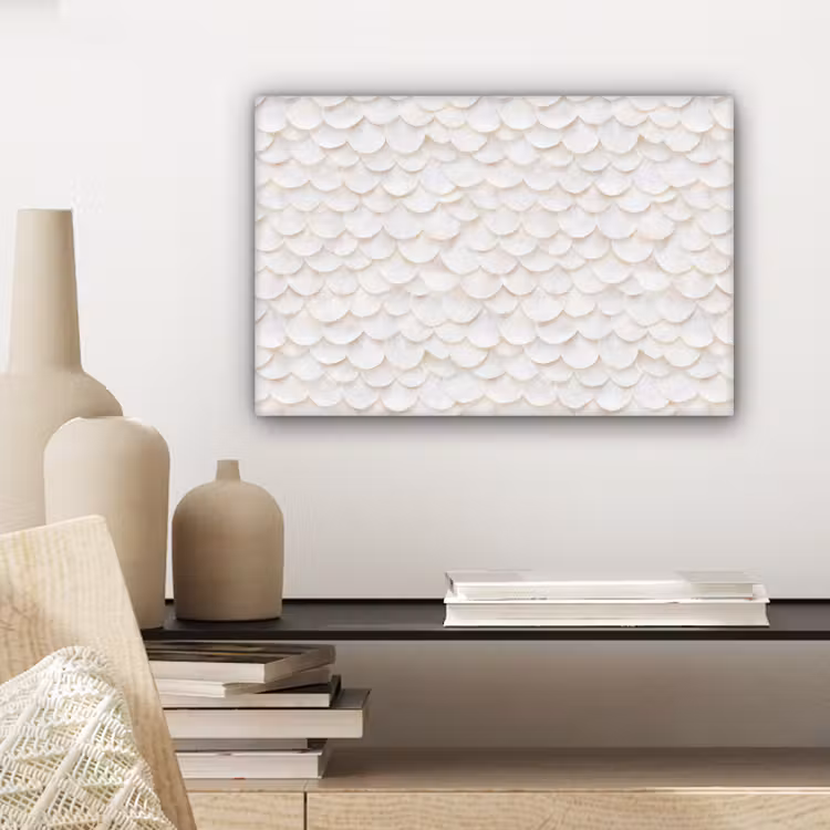 Canvas schilderij - Schubben - Wit - Elegant — 5