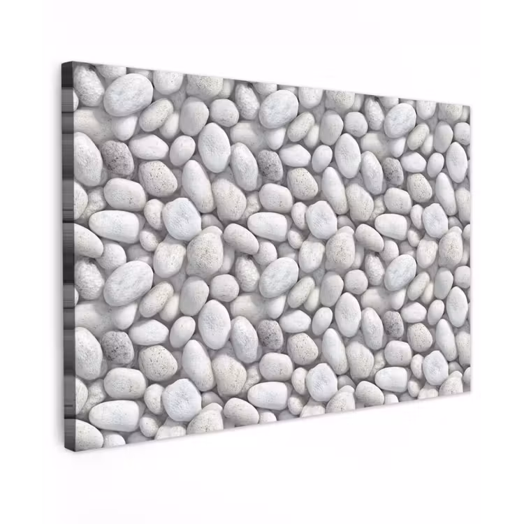 Canvas schilderij - Steentjes - Grijs - Ovaal — 1