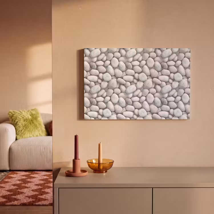 Canvas schilderij - Steentjes - Grijs - Ovaal — 2