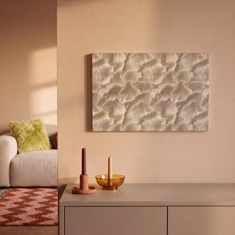 Canvas schilderij - Waaierstructuren - Beige - Vezeltextuur — 2