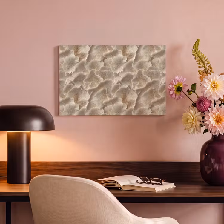Canvas schilderij - Waaierstructuren - Beige - Vezeltextuur — 4