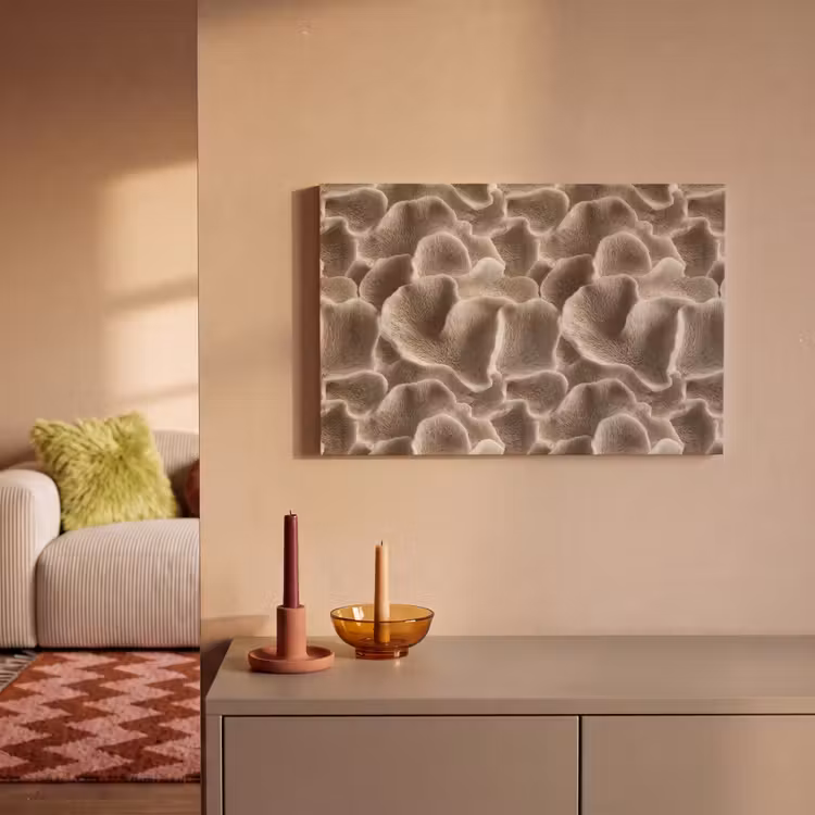 Canvas schilderij - Waaiervorm - Beige - Vezel textuur — 2