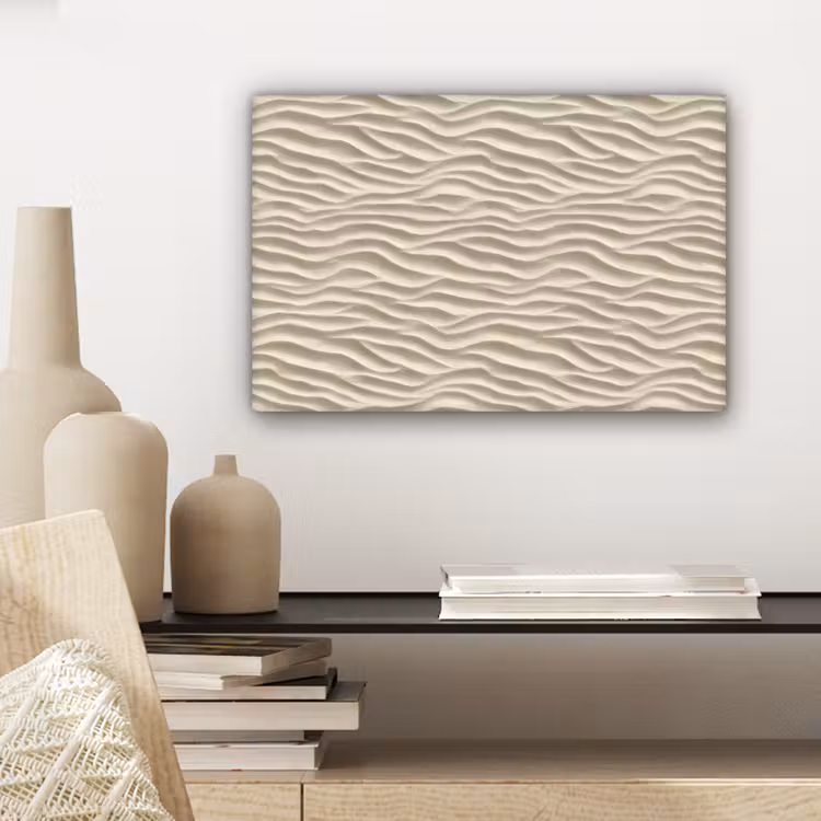 Canvas schilderij - Zand - Golven - Beige — 5