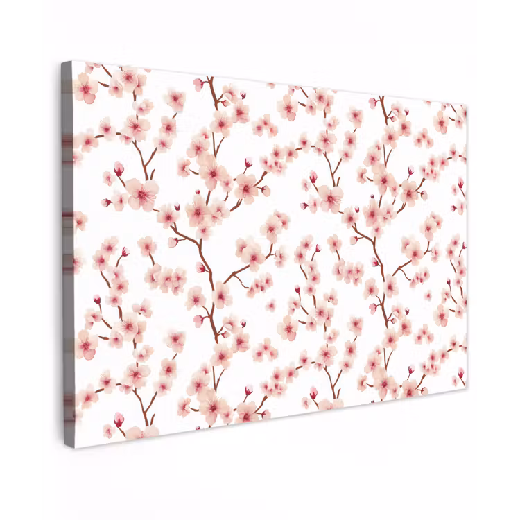 Canvas schilderij - Kersenbloesem - Takken - Roze — 1