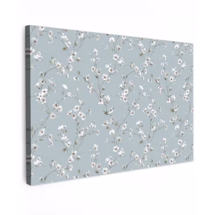 Canvas schilderij - Klassiek - Bloemen - Blauw — 1