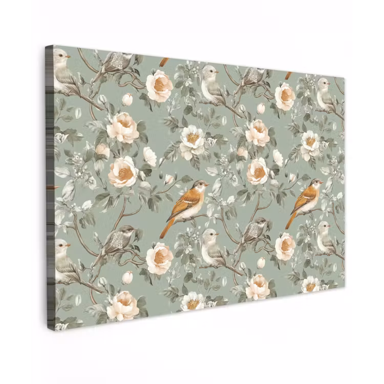 Canvas schilderij - Roze - Vogels - Kleurrijk — 1