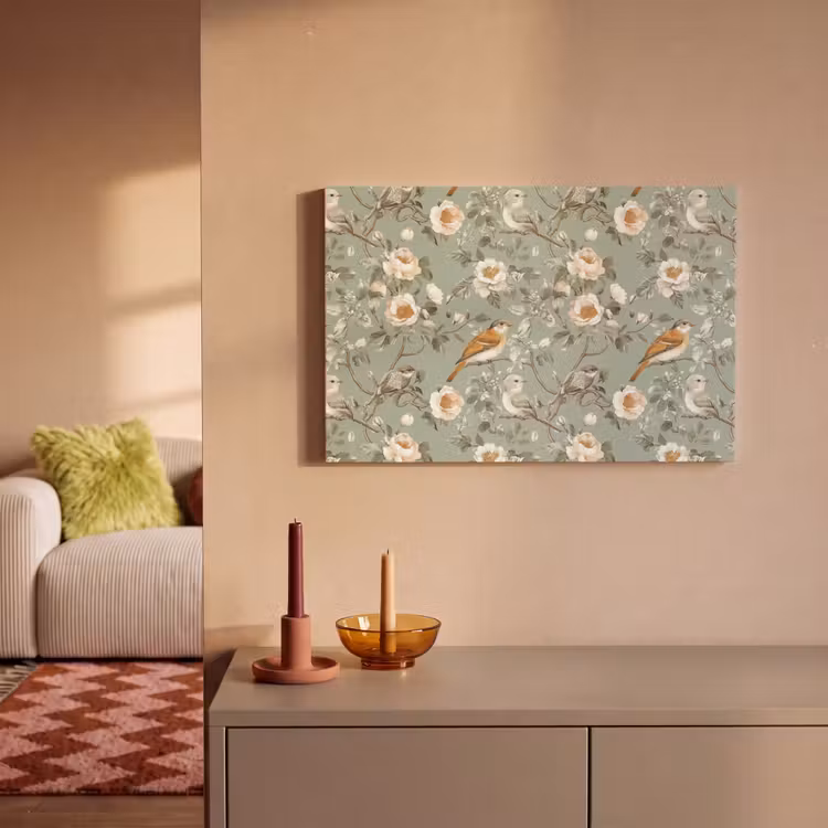 Canvas schilderij - Roze - Vogels - Kleurrijk — 2