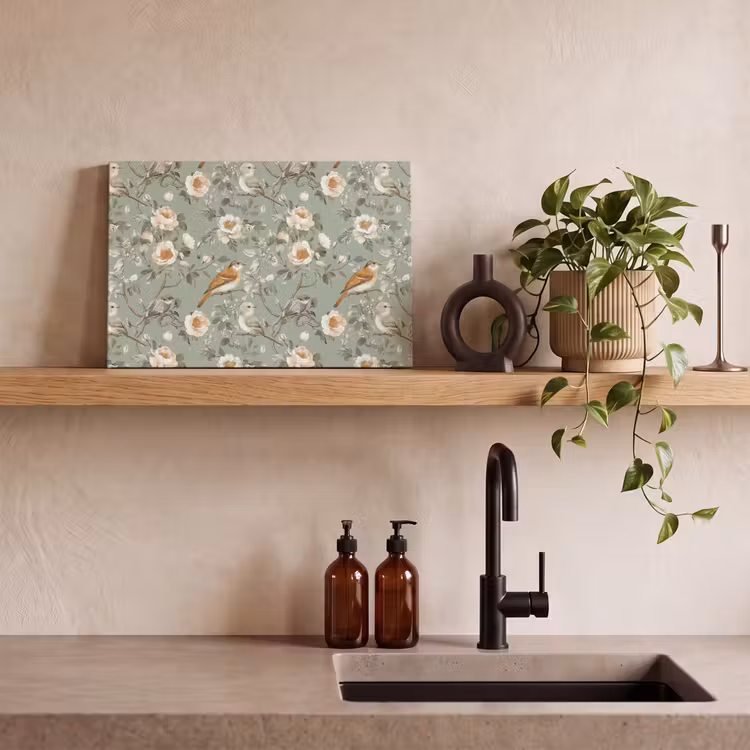 Canvas schilderij - Roze - Vogels - Kleurrijk — 3