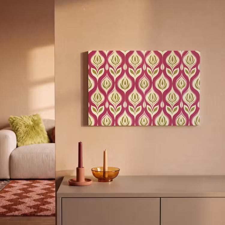 Canvas schilderij - Retro - Floraal - Paars — 2
