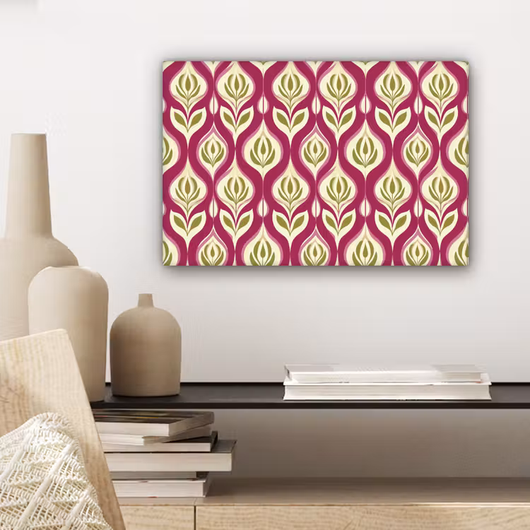 Canvas schilderij - Retro - Floraal - Paars — 5