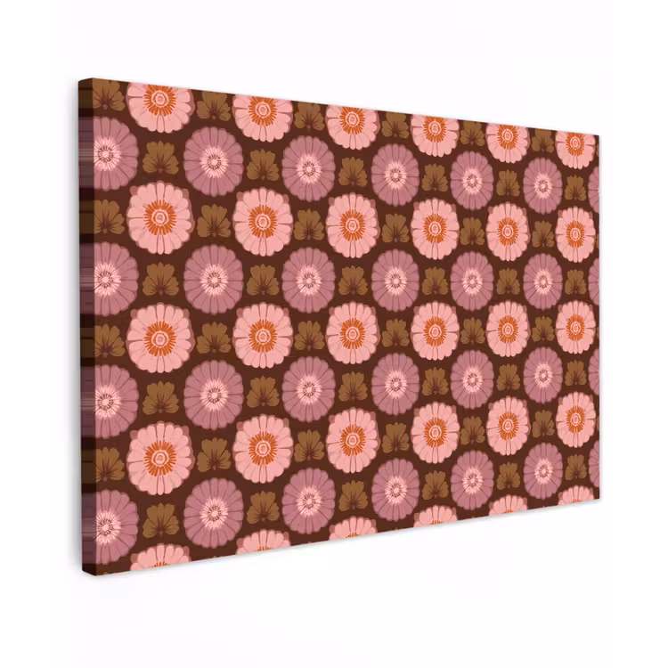 Canvas schilderij - Retro - Madelief - Roze — 1