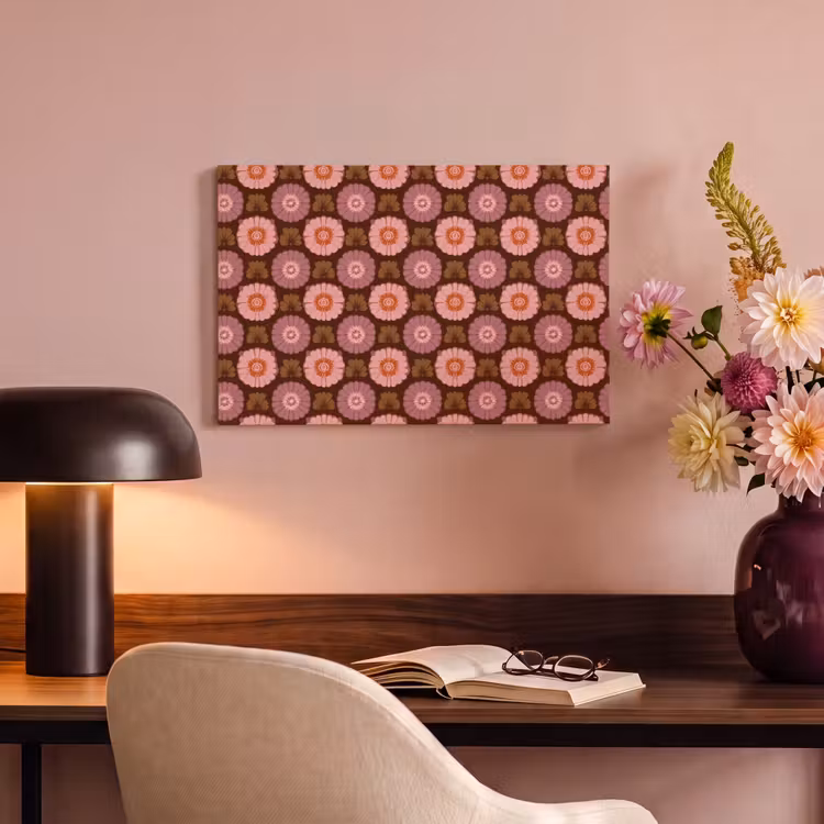 Canvas schilderij - Retro - Madelief - Roze — 4