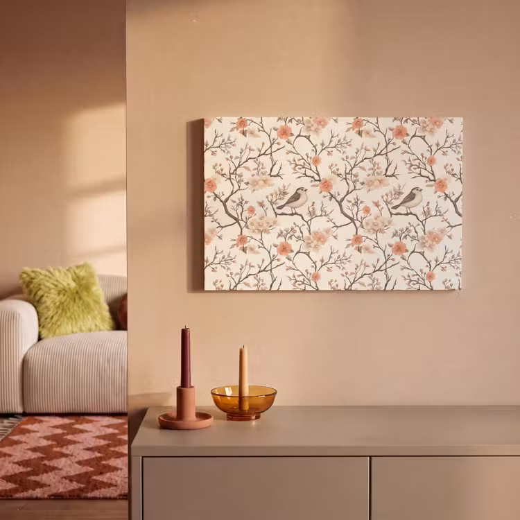 Canvas schilderij - Kersenbloesem - Mus - Roze — 2